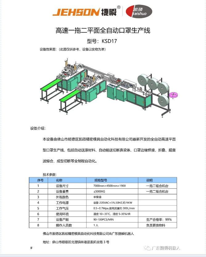 佛山日報為捷瞬打call！生產(chǎn)口罩機(jī)，不抬高價，力保15天出貨口罩生產(chǎn)線